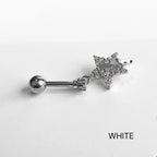 MP 072 ［サージカルステンレス］キュービッククロス星ピアス