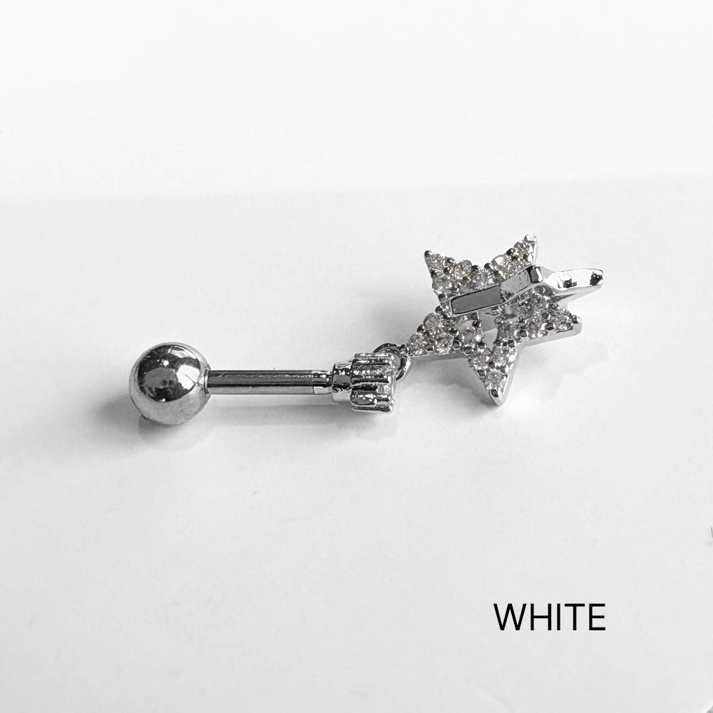 MP 072 ［サージカルステンレス］キュービッククロス星ピアス