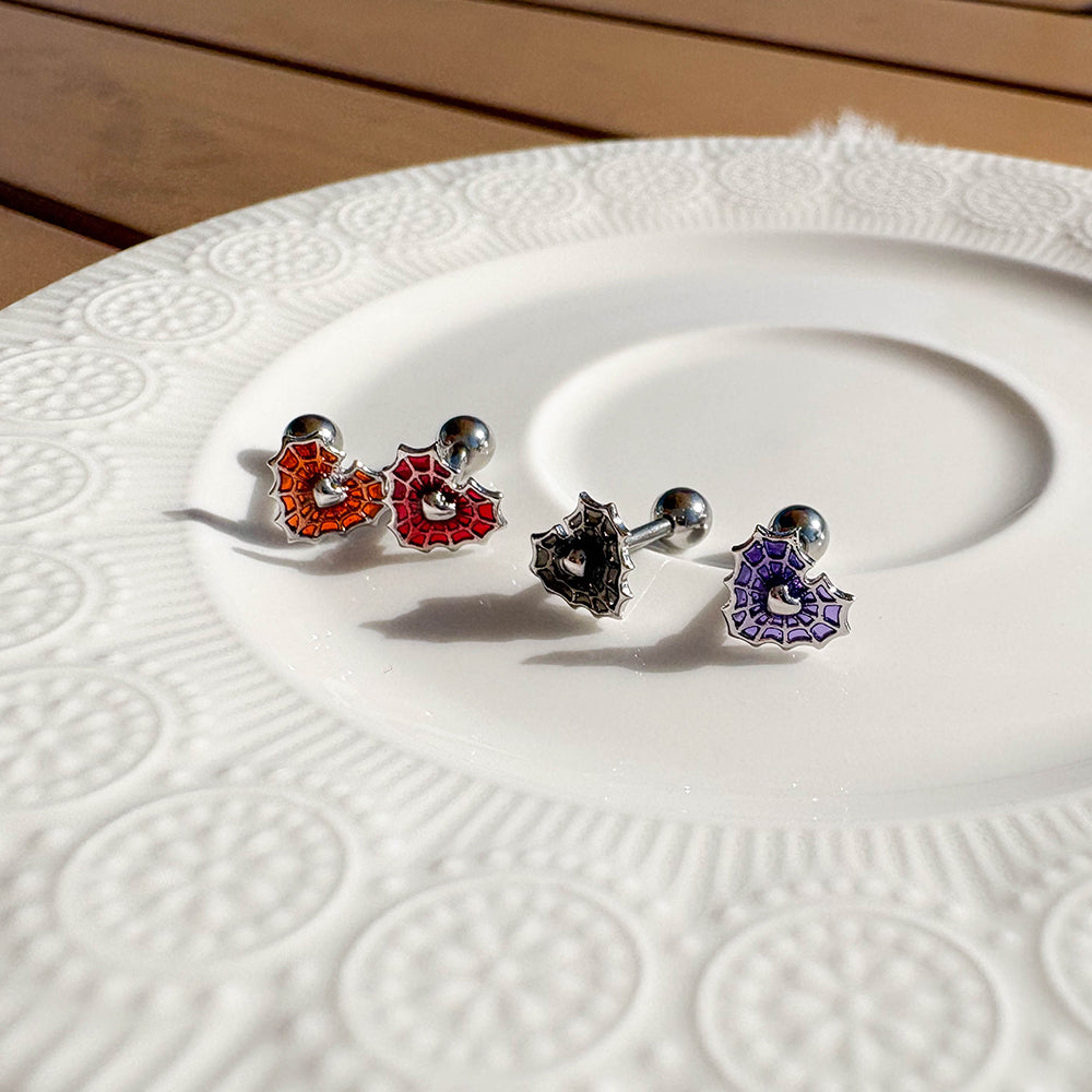 A5 279 ［サージカルステンレス］ハートスパイダーピアス