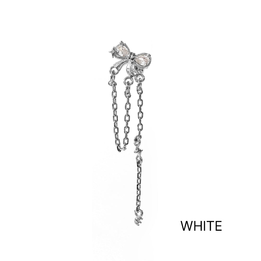 A5 286 ［サージカルステンレス］チェーンリボンピアス