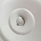 A5 281 [サージカルステンレス] キュービックダブルハーフリングピアス