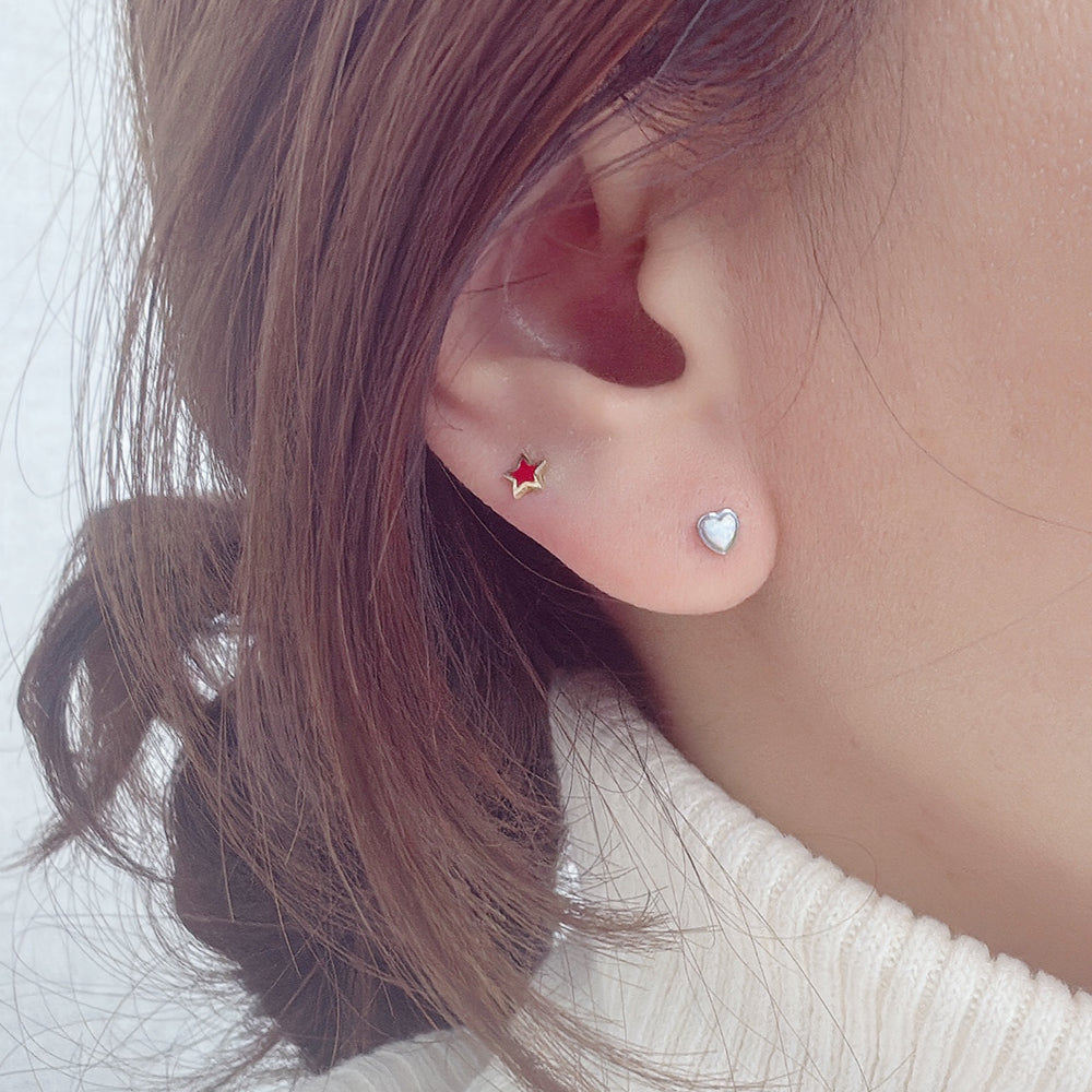 B3 086 ［サージカルステンレス］オーロラハートピアス