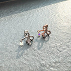 A5 244 [サージカルステンレス]　チャームリボンピアス