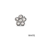MN 071 ［サージカルステンレス］花キュービックストーンピアス　