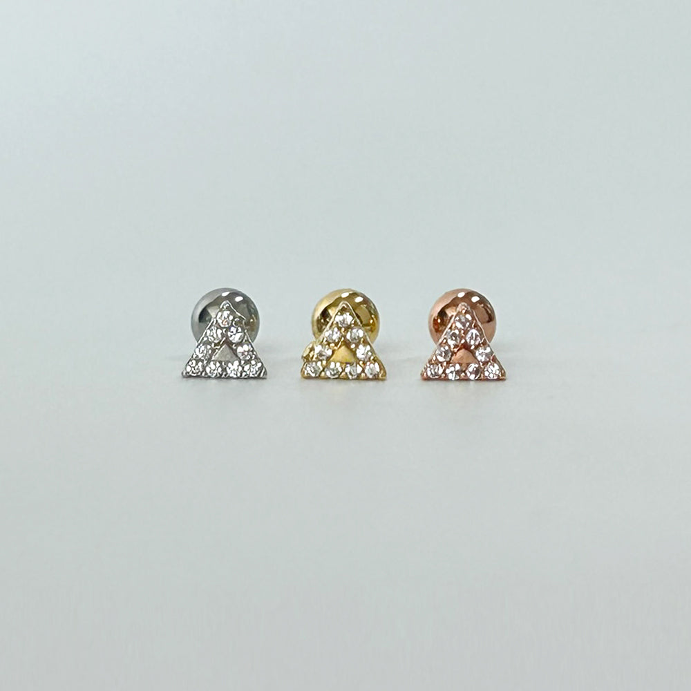 MP 138 ［サージカルステンレス］三角，丸，四角，水滴ストーンピアス