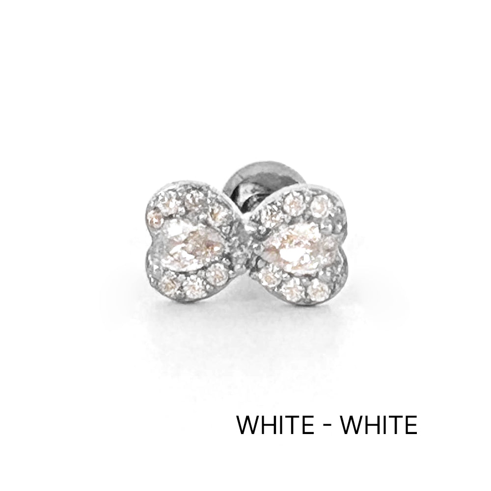 A8 106 ［サージカルステンレス］キュービックリボンピアス