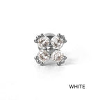 MN 173 ［サージカルステンレス］シンプルストーンクローバーピアス