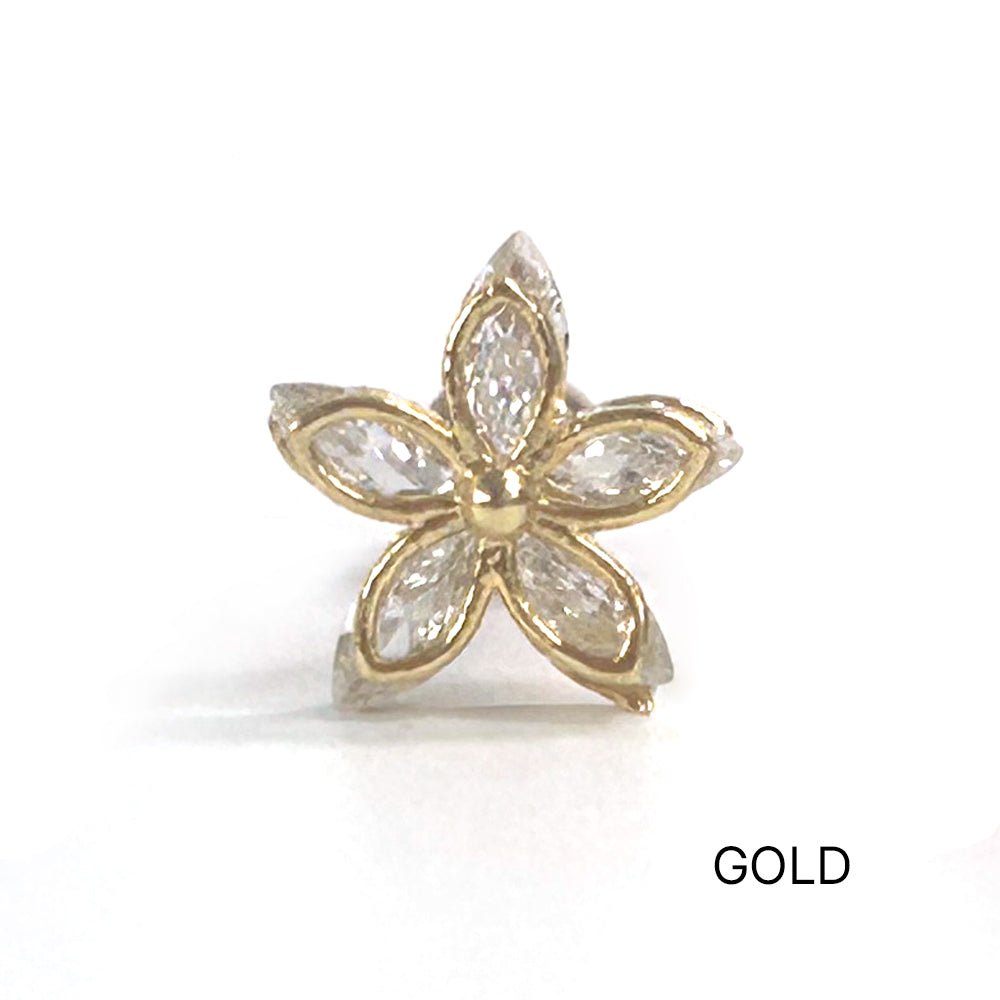 MN 016 ［サージカルステンレス］キュービックフラワーピアス