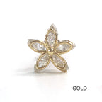 MN 016 ［サージカルステンレス］キュービックフラワーピアス