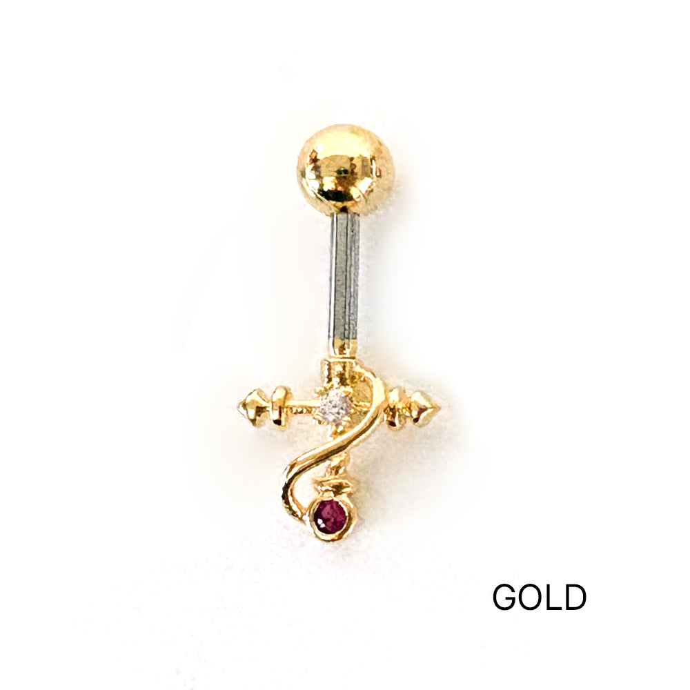 A8 272 [サージカルステンレス ]　三色十字架ピアス