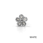 MN 113 ［サージカルステンレス］シンプルキュービックストーン花ピアス