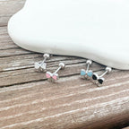 B3 093 ［サージカルステンレス］シンプルカラフルリボンピアス