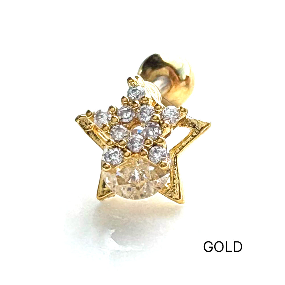 MP 002 ［サージカルステンレス］ストーン星ピアス