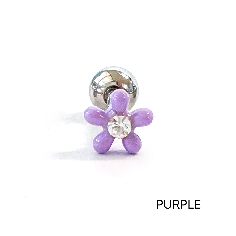 A8 203 ［サージカルステンレス］ポップカラー花ピアス