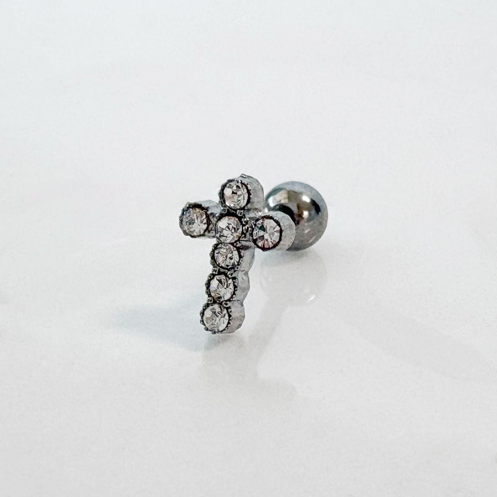 A9 169 ［サージカルステンレス］キュービック十字架ピアス