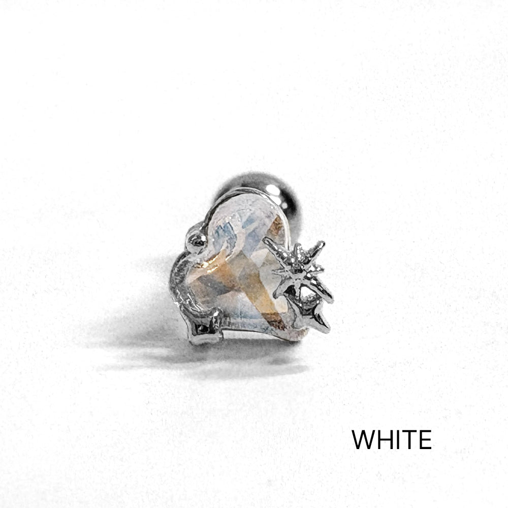 A5 293 ［サージカルステンレス］ツインクルスターキュービックハートピアス