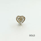 MP 055 ［サージカルステンレス］キュービックドロップハートピアス