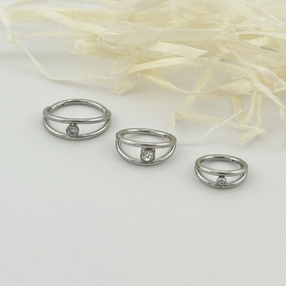 STS 056 ［サージカルステンレス］キュービック二重リング