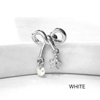 A5 244 [サージカルステンレス]　チャームリボンピアス