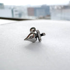 A2 226 [サージカルステンレス] アンティークナイフハートピアス