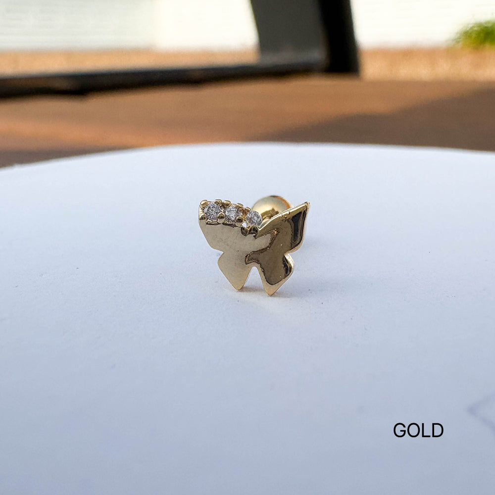 A5 295 [サージカルステンレス ]　シンプル蝶々ピアス