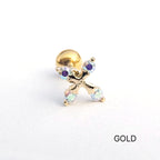 A5 294 ［サージカルステンレス］ストーン十字架ピアス