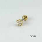 MN 041 ［サージカルステンレス］ミニキュービックお花ピアス