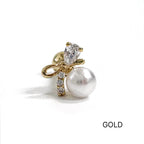 A8 252 ［サージカルステンレス］ラージパールリボンピアス