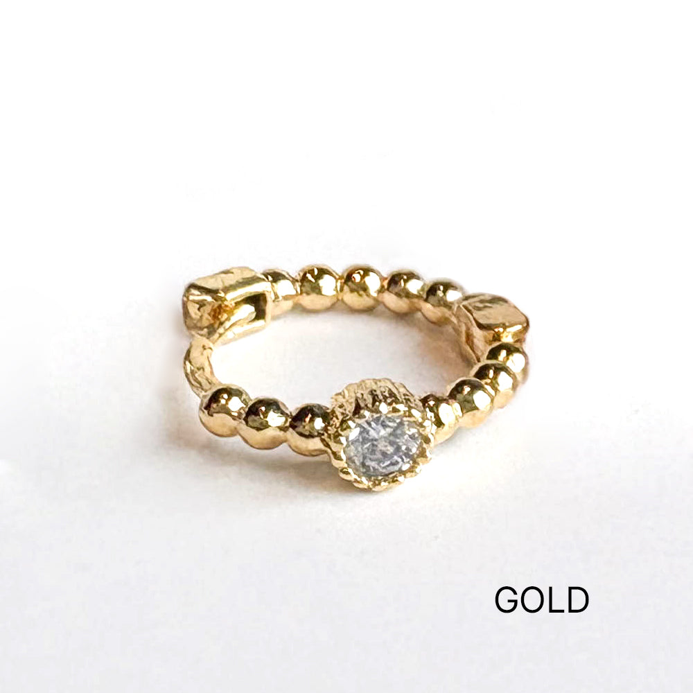 MP 135 ［サージカルステンレス］キュービックワンタッチリングピアス