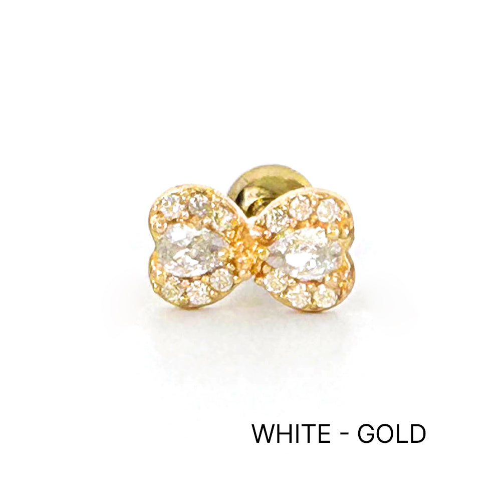 A8 106 ［サージカルステンレス］キュービックリボンピアス