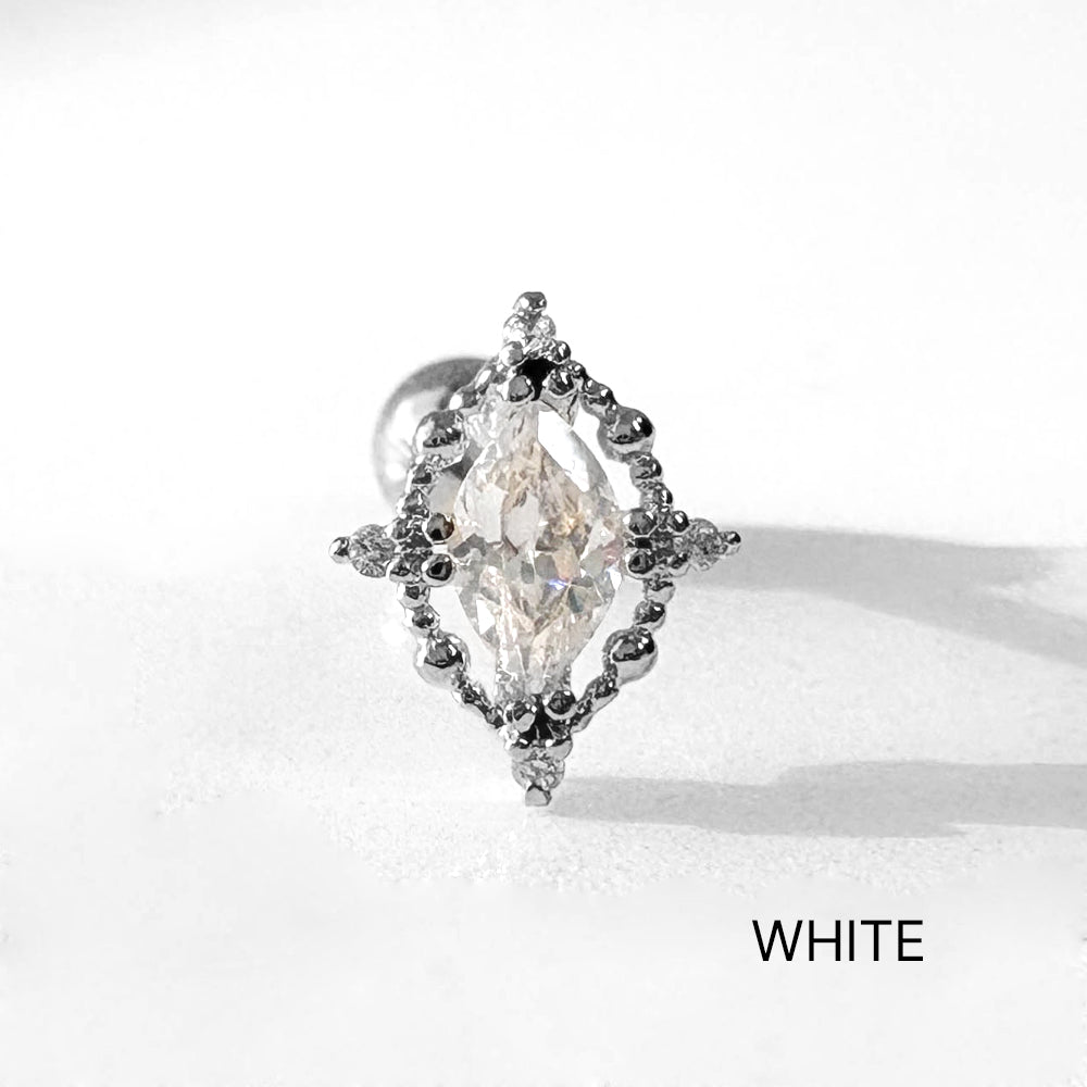 A5 067 ［サージカルステンレス］楕円形ストーンピアス