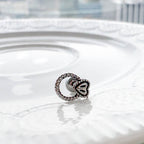 A2 227 　［サージカルステンレス］アンティークねじりリングハートピアス