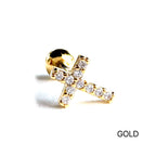 MJ 028 ［サージカルステンレス］キュービック十字架ピアス