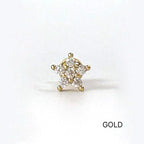 MN 018 ［サージカルステンレス］キュービックフラワーピアス