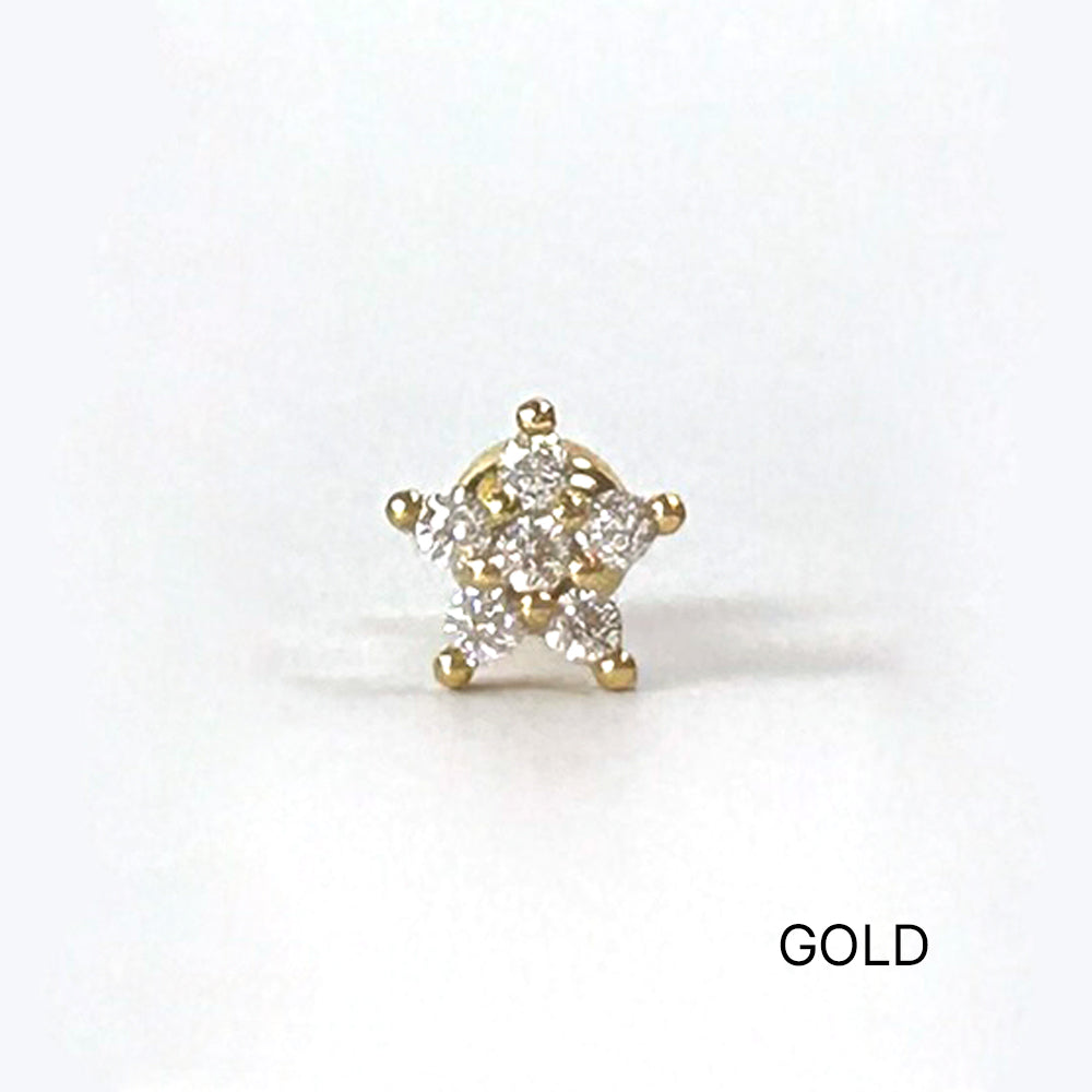 MN 018 ［サージカルステンレス］キュービックフラワーピアス