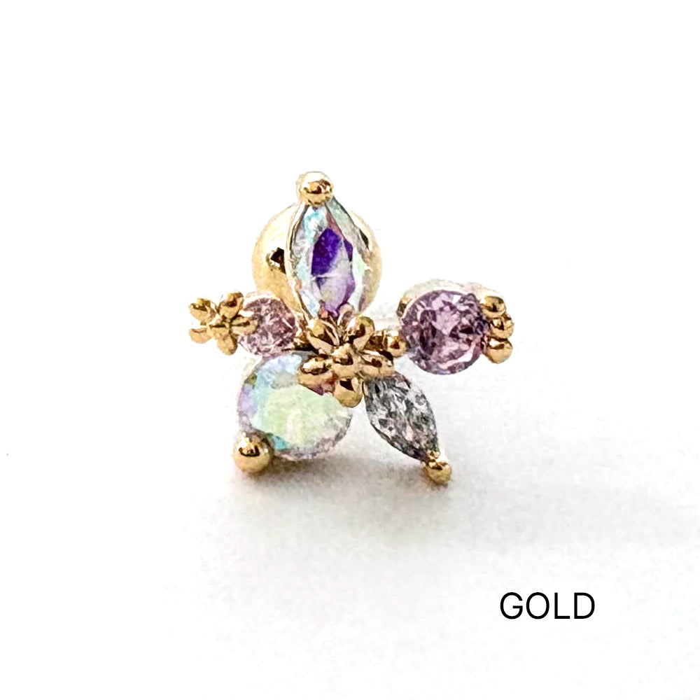 A8 289 [サージカルステンレス]　ストーン花ピアス