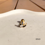 A5 268 ［サージカルステンレス］三色月ストーンピアス