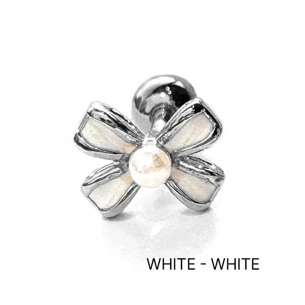 A3 080 [サージカルステンレス]　上品リボンピアス