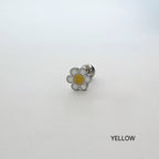 B3 025 ［サージカルステンレス］パステルスタイルスマイル花ピアス