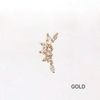 MP 122 ［サージカルステンレス］キュービック羽＆葉っぱピアス