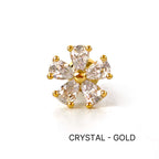 MN 159 ［サージカルステンレス］シンプルストーン花ピアス