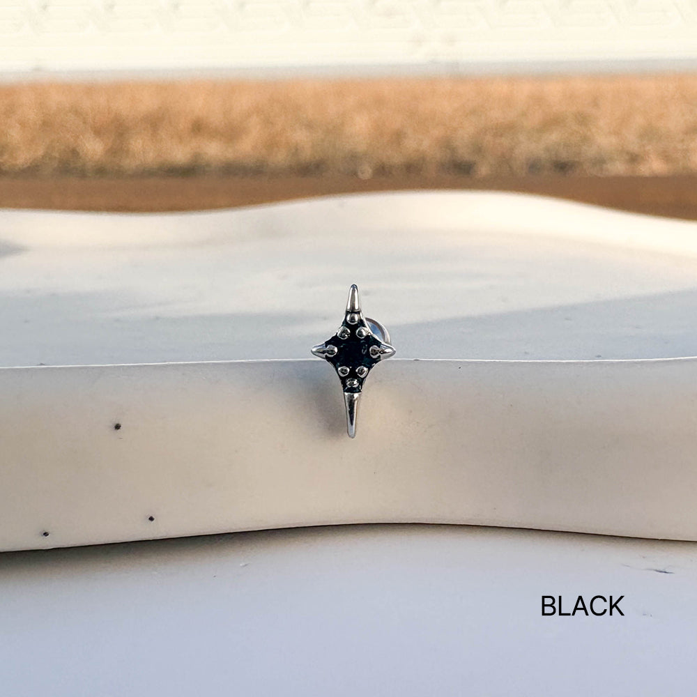 A2 234 ［サージカルステンレス］アンティークミニキュービックスターピアス