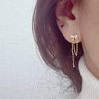 A5 286 ［サージカルステンレス］チェーンリボンピアス