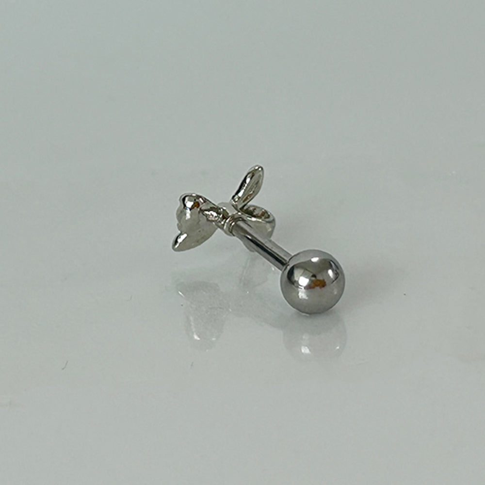 MN 181 ［サージカルステンレス］シルバーリボンピアス