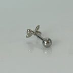 MN 181 ［サージカルステンレス］シルバーリボンピアス